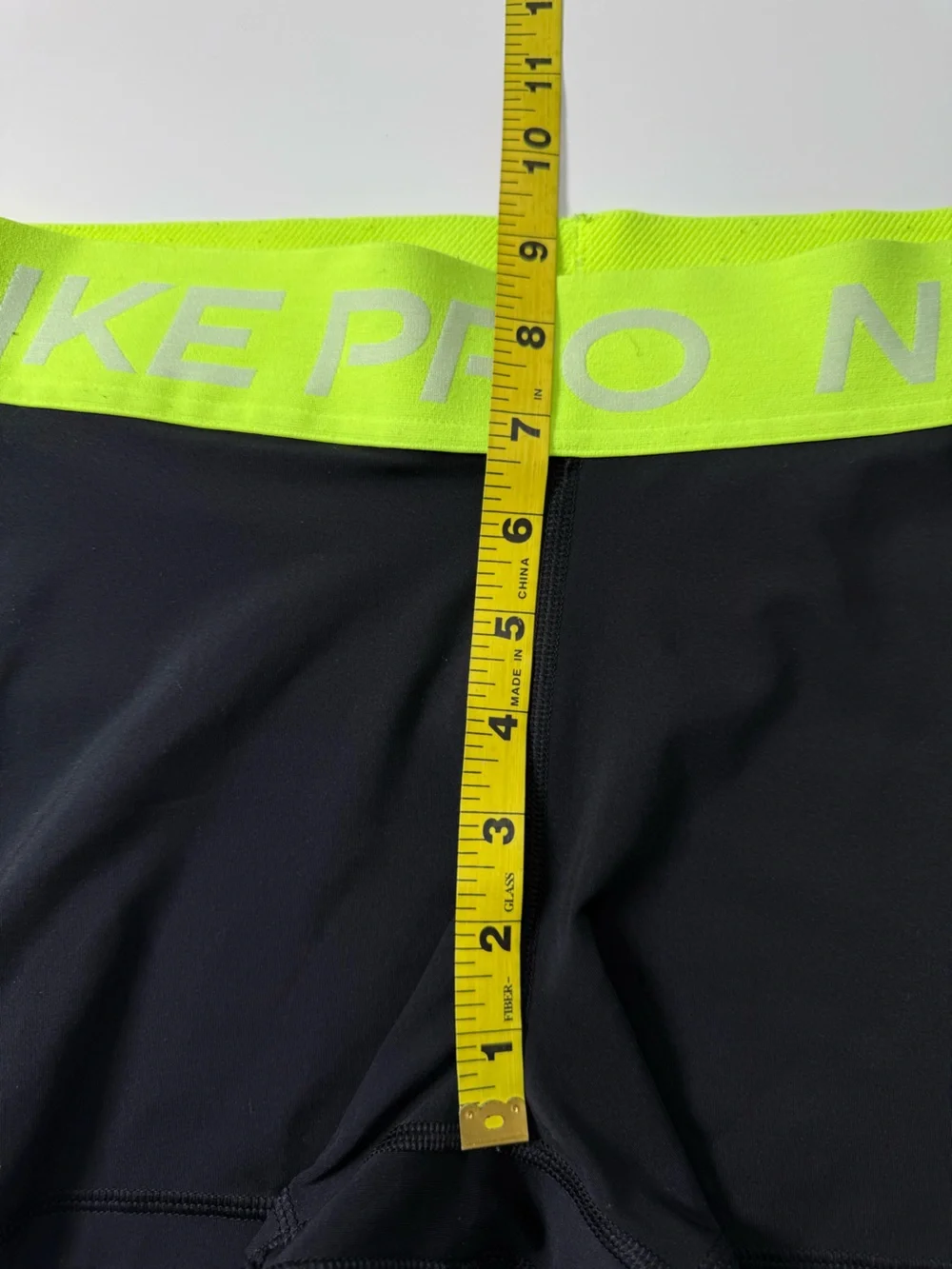 Nike Pro Dri-FIT Compression Shorts Black Volt Green Waistband Women's Medium